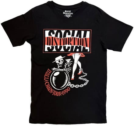 Social Distortion - Ball and Chain Heren Tshirt - S - Zwart