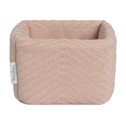 Baby's Only Gebreide commodemandje - Opbergmandje met visgraatmotief - Commode organizer - Babykamer accessoires Grace - Blush