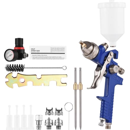 HVLP-spuitpistool Schilderpistool Spuitmachine Spuitmachine Gravity-Feed Airbrush Verfspuitgereedschap met 3 stuks