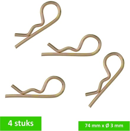TQ4U borgclip - lengte 74 mm - diameter Ø 3 mm - verzinkt - 4 STUKS