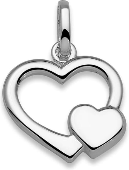 TRESOR dubbel harten hanger - Zilver