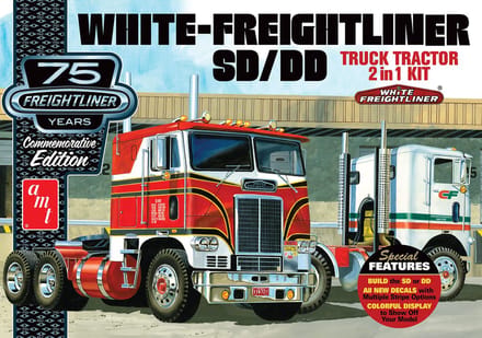 AMT Modelbouwpakket Vrachtwagens - 1046 White Freightliner 2-in-1 SD/DD Cabover Tractor Plastic - 1:25 - Modelbouw