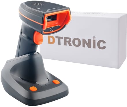 DTRONIC DT3480 Draadloze 2D Barcode Scanner – Bluetooth & 2.4G – QR & 1D – Met Laadstation – Verwisselbare Batterij