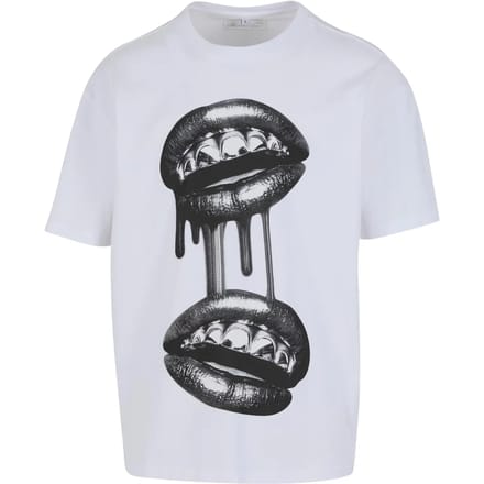 Mister Tee - Grillz Lips Heren Tshirt - XL - Wit