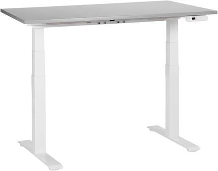 DESTINES - Elektrisch verstelbaar bureau - Grijs/Wit - Spaanplaat