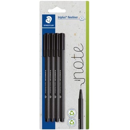 Fineliner »triplus&reg; 334 zwart« 0,3 mm 4 stuks