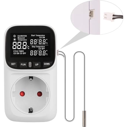 Digitale Temperatuurregelaar Socket Dag/Nacht Temperatuurregelaar Socket EU Stekker Thermostatische Schakelaar Temperatuurregelaar met Sensoren Sonde EU