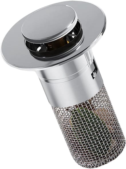 Wastafel Stopper - Afvoerplug Haarvanger - Verstopping Voorkomen - Ingebouwde Haarvanger - 6x8cm - Zilver