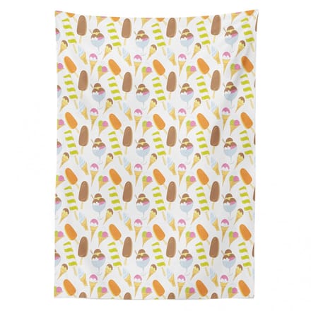 ABAKUHAUS Tafelkleed Dessert – 140x170 cm – Satijnpolyester – Wit Multicolor