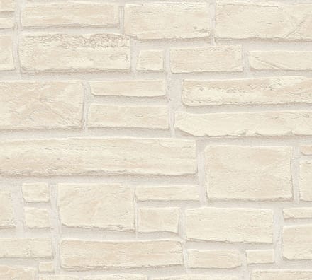 STEEN BEHANG | Industrieel - beige crème bruin - A.S. Création Elements
