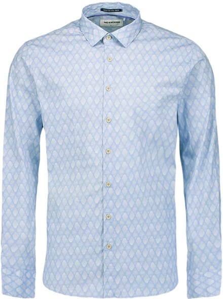 No Excess Overhemd Print Lichtblauw - Maat M - Heren - Overhemden Casual