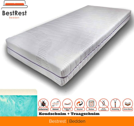 Duo Matras Luxe Koudschuim + Traagschuim - 22cm matrasdikte - 100x200cm