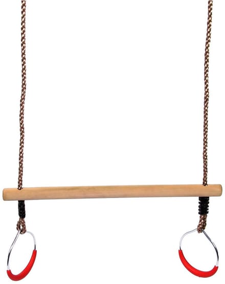 Swing King - Trapeze Met Ringen - Hout - Rood - 48cm