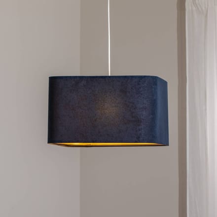 Maco Design Kwadro hanglamp, donkerblauw, 40 x 40 cm, velours stof