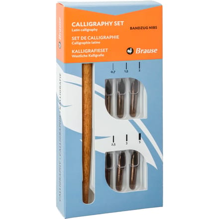 Kalligrafie kit met penpunthouder &amp; 6 kalligrafie penpunten Brause