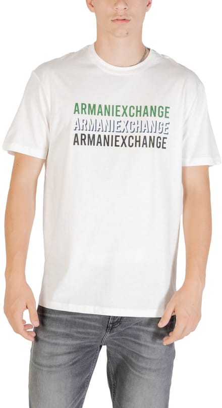 Printed Short Sleeve Round Neck T-shirt - White Shirts