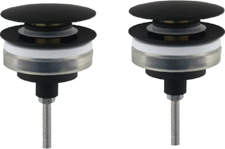 Ben Push Open afsluitbare wastafelplug 2 stuks t.b.v. MSNX2 mat zwart