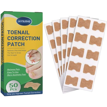 Autocollant pour ongles incarnés, Kit d'outils de Correction des ongles, traitement des ongles des pieds, 50 pièces/boîte jaune
