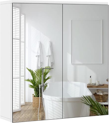 SCH® Spiegelkast Badkamer - Spiegelkast - Wit - ‎15cm x 63cm x 65cm