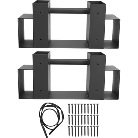 2 stuks Buiten Houtblok Opslagrek Beugelset Open Haard Hout Opslaghouder met Schroeven gray