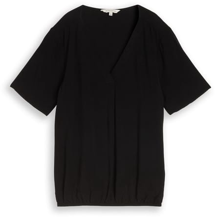 Tom Tailor - Blouse van viscose - Maat 38 - deep black