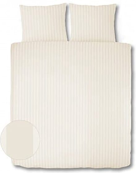 Dekbedovertrek Satijn Gestreept - Hotel Kwaliteit 230 TC - 2 persoons - 200 x 200/220 cm - Creme