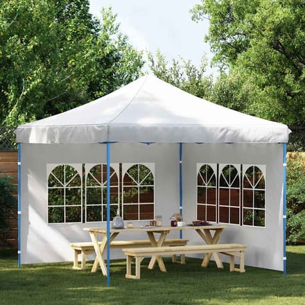 vidaXL - Tentwanden - met - raam - PE - wit - 2 - st
