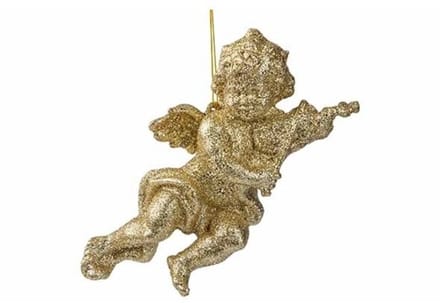 Engel Hanger Viool Goud Glitter – 30 cm