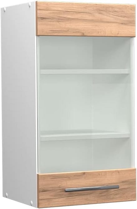 Hangglaskast Keukenmodule 40 cm Modern met Glazen Deur en Opbergruimte