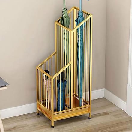 Parapluhouder - Entree Organizer - Hal Opruimen - Met Afvoerbak - 62x25x20cm - Goud