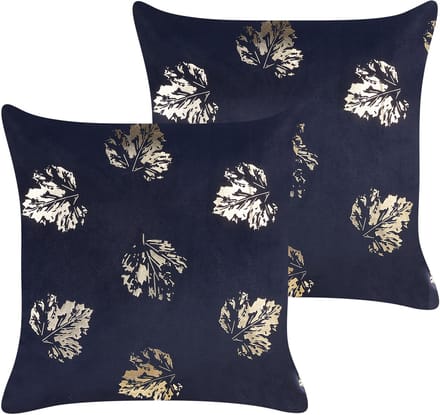 GOLDENROD - Sierkussen set van 2 - Zwart - 45 x 45 cm - Fluweel