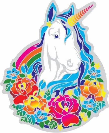Suncatcher-sticker Magische Eenhoorn --set van 2 stuks - 14 cm - 14 cm