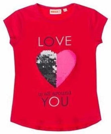 T-SHIRT MET HART IN OMKEERBARE PAILLETTEN