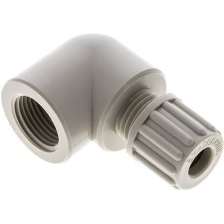 8x6mm & G3/8'' PP L-Vorm Knelfitting Binnendraad 10bar
