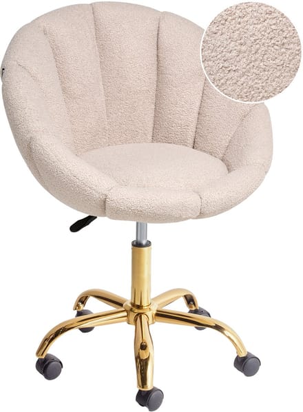 ANNABELLE - Bureaustoel - Beige - Bouclé