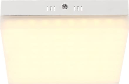 LED-plafondlamp, plafondlamp, woonkamerlamp, hoekig, wit, aluminium, H 4,5 cm