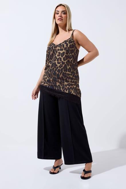 Limited Collection Chocoladebruine Luipaard Asymmetrische Top Size 48