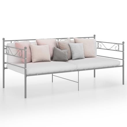vidaXL - Slaapbank - metaal - grijs - 90x200 - cm