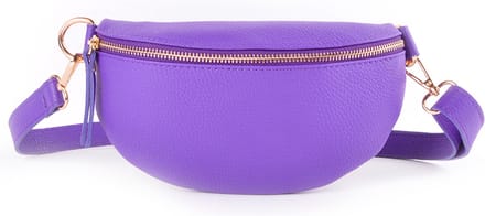Giuliano Lederen Bumbag/Heuptas - paars - made in Italy