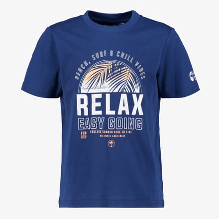 Unsigned jongens T-shirt met opdruk blauw - Maat 170