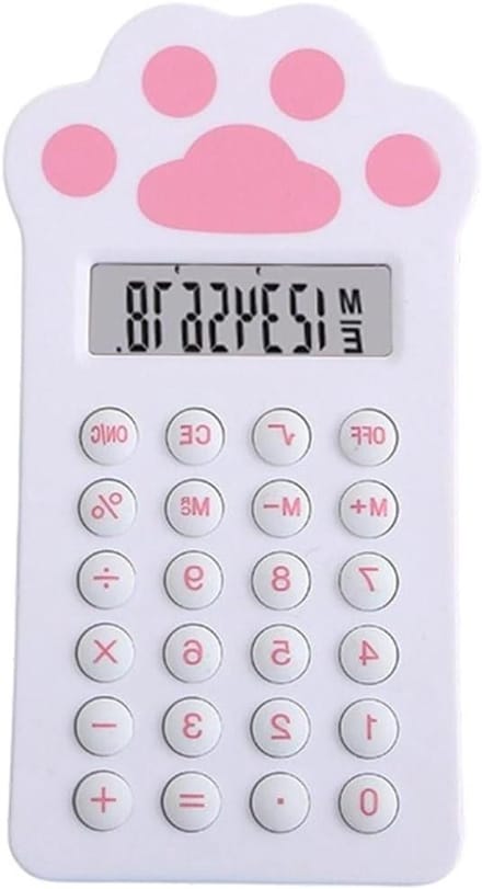 Mini Rekenmachine - Zakcalculator - Studenten Hulp - Draagbaar Ontwerp - 13.5 cm - Kat Klauwen