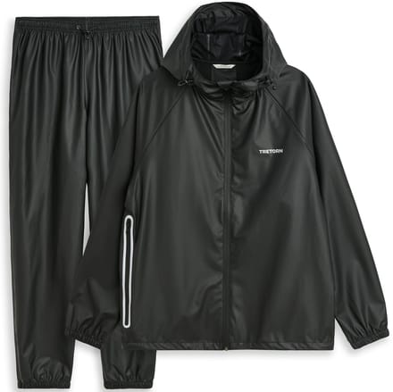 Zwart ademende regenpak Packable Rainbreaker van Tretorn L