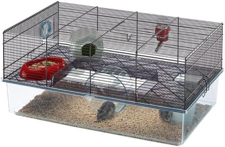 SCH® Hamsterkooi - Zwart - 60cm x 37cm x 30cm