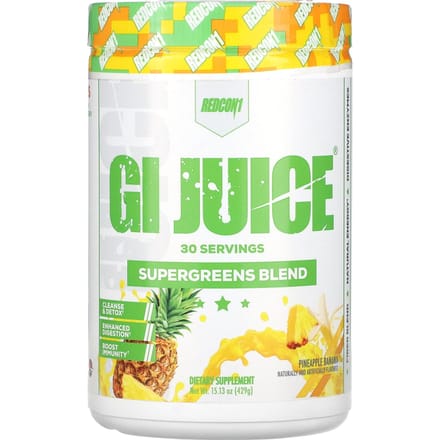 Redcon1, GI Juice, Mélange Supergreen, Saveur Ananas Banane, 15,13 oz (429 g)