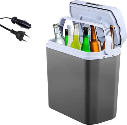 MKSS® Koelbox - Elektrische Koelbox 12 en 230 Volt - Koeltas Auto - Grijs met Wit