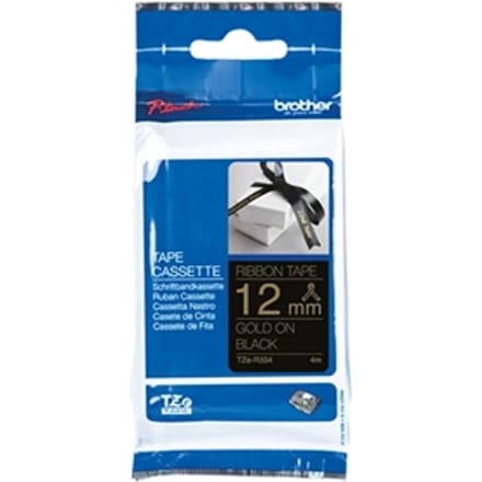 Brother TZe R334 - Goud On Zwart - Roll (1.2 cm x 4 m)