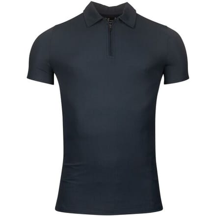 Thomas Maine Polo Short Sleeve Zip Collar Hyperflex Piqué Navy / male