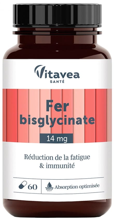 Vitavea Ijzer Bisglycinaat Vermindering van Vermoeidheid & Immuniteit 60 Capsules