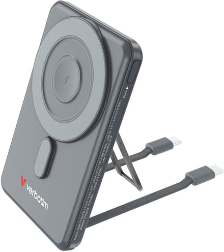 Verbatim Powerbank Charge ´n´ Go 2C Magnetic Wireless 5000mAh, Grijs