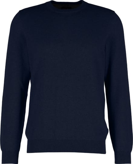 MARVELIS modern fit trui katoen - O-hals - marine blauw